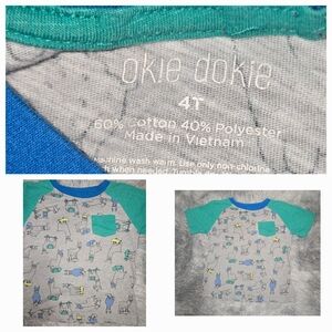 Okie Dokie Kids' Gray and Teal Animal Print T-Shirt